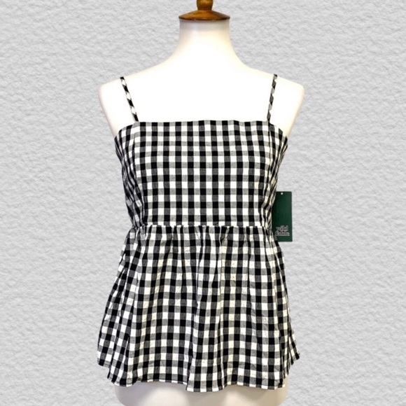 Wild Fable Gingham Babydoll Top - Picture 1 of 3